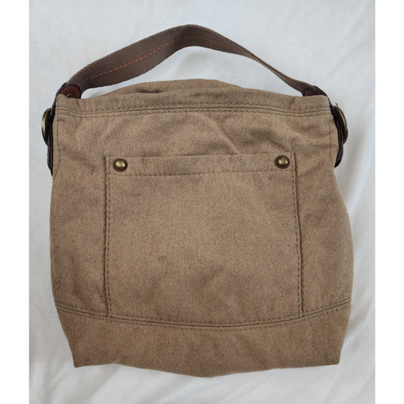 Vintage Y2K GAP Brown Wool Blend Large Tote Handbag Buckles Orange Interior - Picture 2 of 13